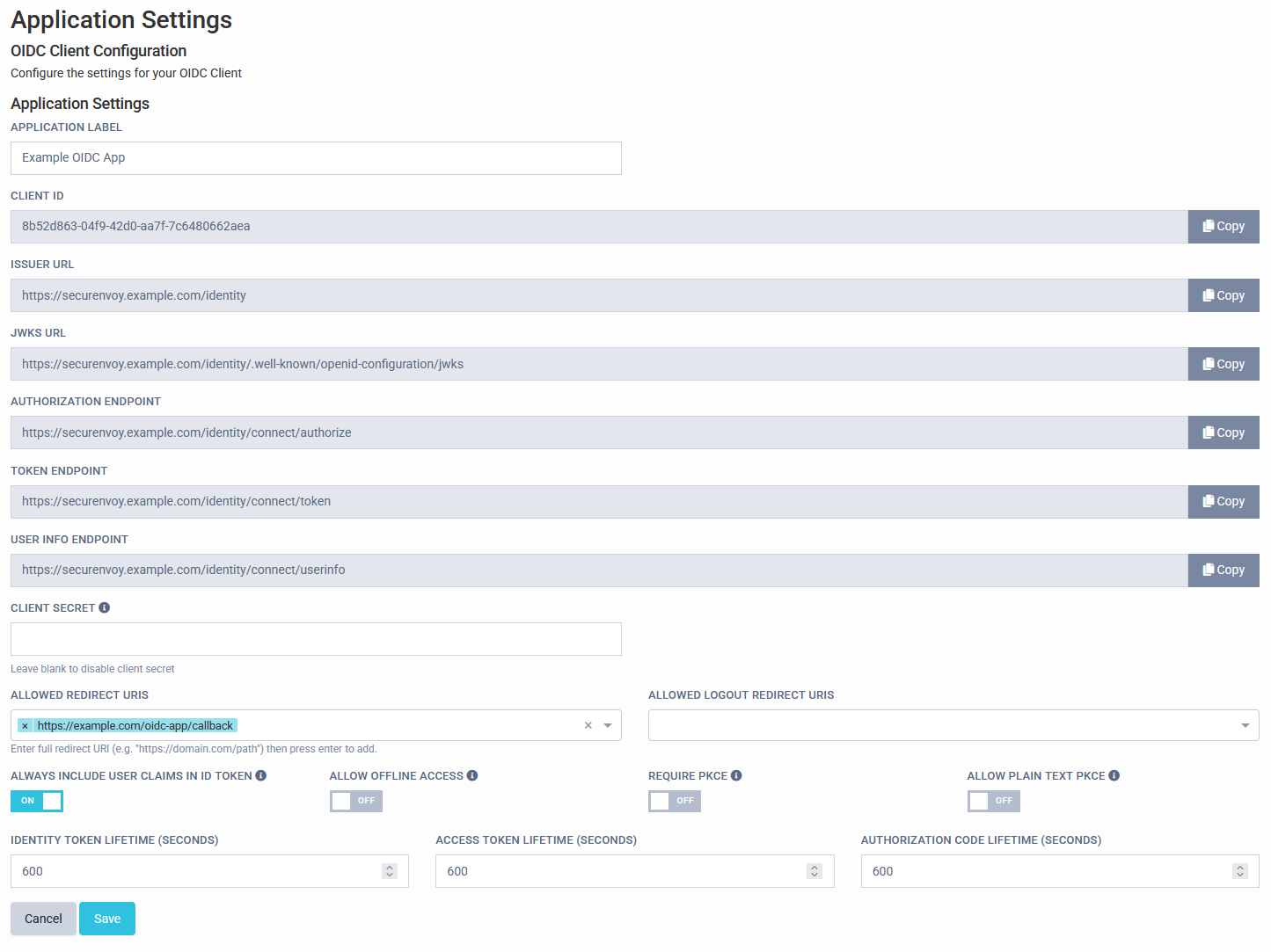OIDC Config