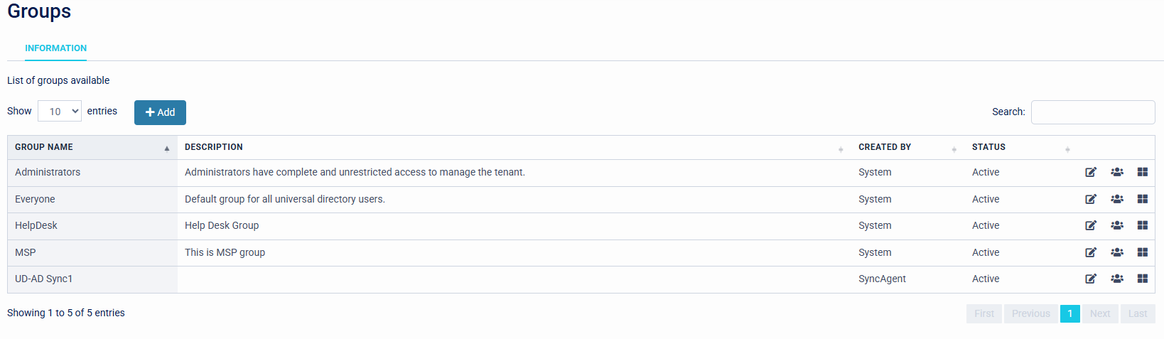 Groups - Information